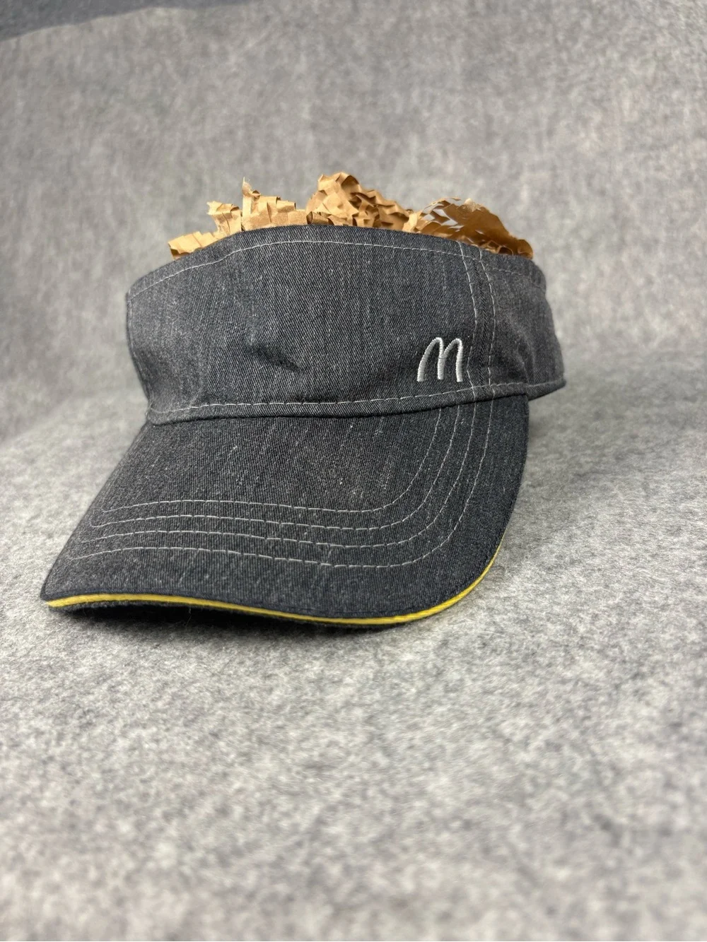 McDonald's Dark Gray Denim Visor Cap with Yellow Trim